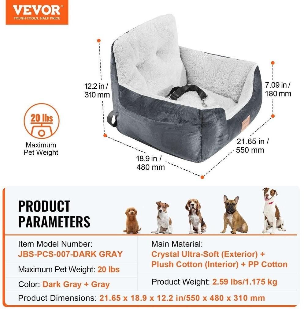 VEVOR Siège auto pour chien VEVOR Siège auto pour chien