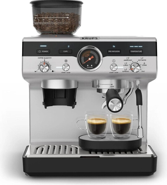 Krups XP801T Precision Espressomaschine Schwarz Silber