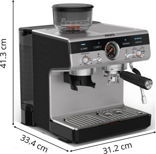 Krups XP801T Precision Espressomaschine Schwarz Silber, Bild 2