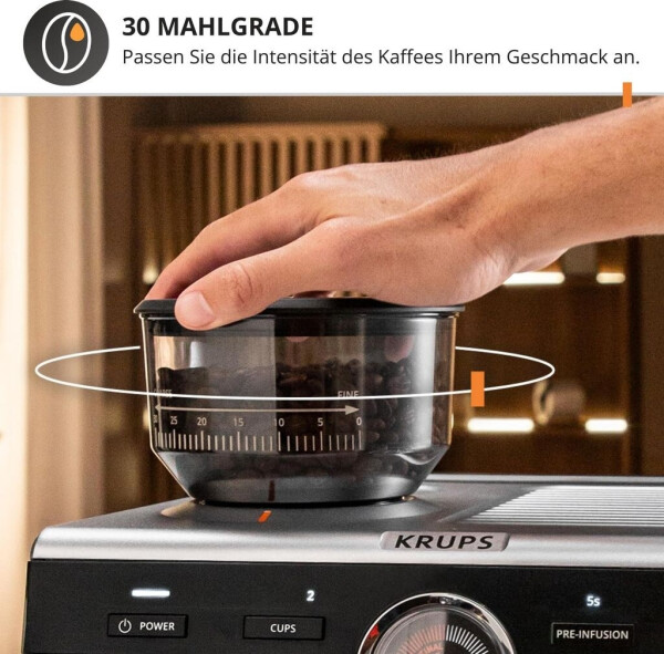 Krups XP801T Precision Espressomaschine Schwarz Silber, Bild 17