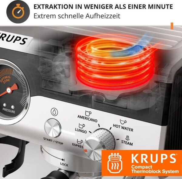Krups XP801T Precision Espressomaschine Schwarz Silber, Bild 20