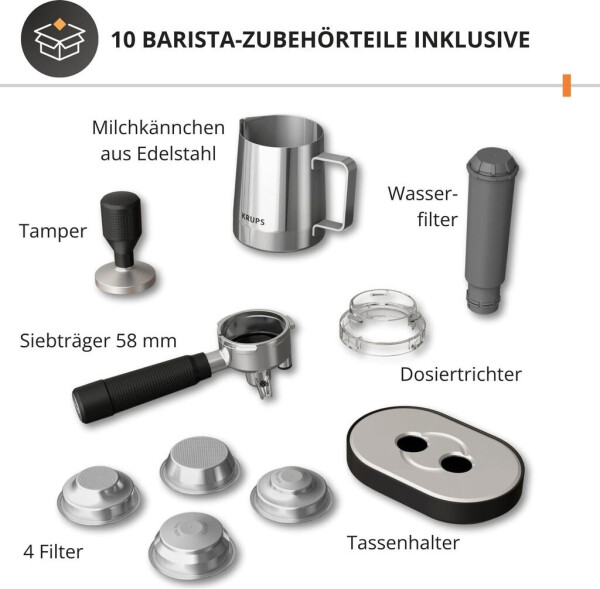 Krups XP801T Precision Espressomaschine Schwarz Silber, Bild 21
