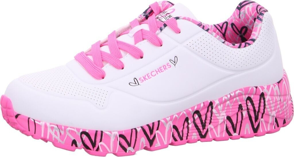 Skechers Uno Lite Lovely Luv Sneaker white hot pink