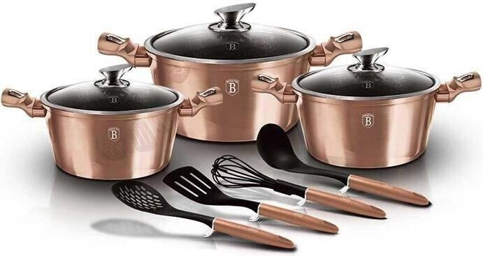 BerlingerHaus Metallic Line Rose Gold Edition 10 pcs. Cooking tableware set BH/6151 Roségold stainless steel 18/8