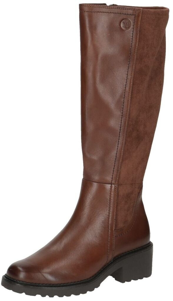 Caprice Boots Leather Textile cognac