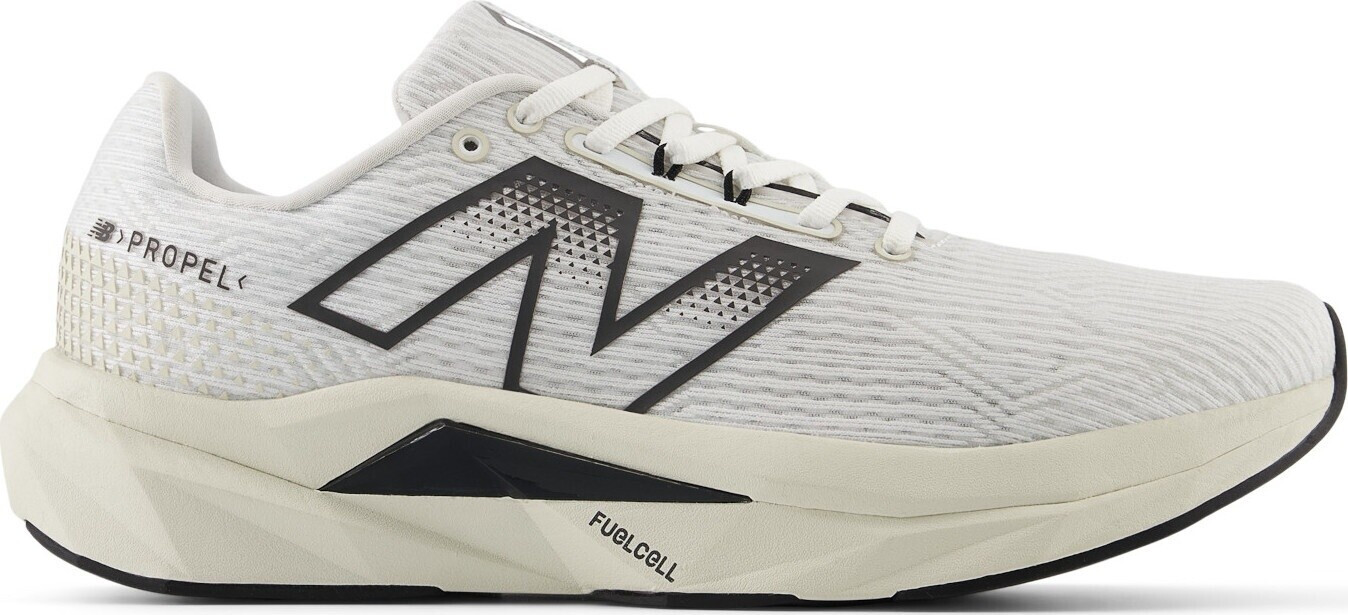 New Balance FuelCell Propel v5 white with black cement and linen
