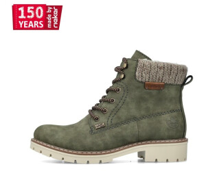 Rieker Damen Schnürstiefel 71460 – Graphitschwarz, Mit Warmfutter & Reißverschluss, Bequem & Griffig
