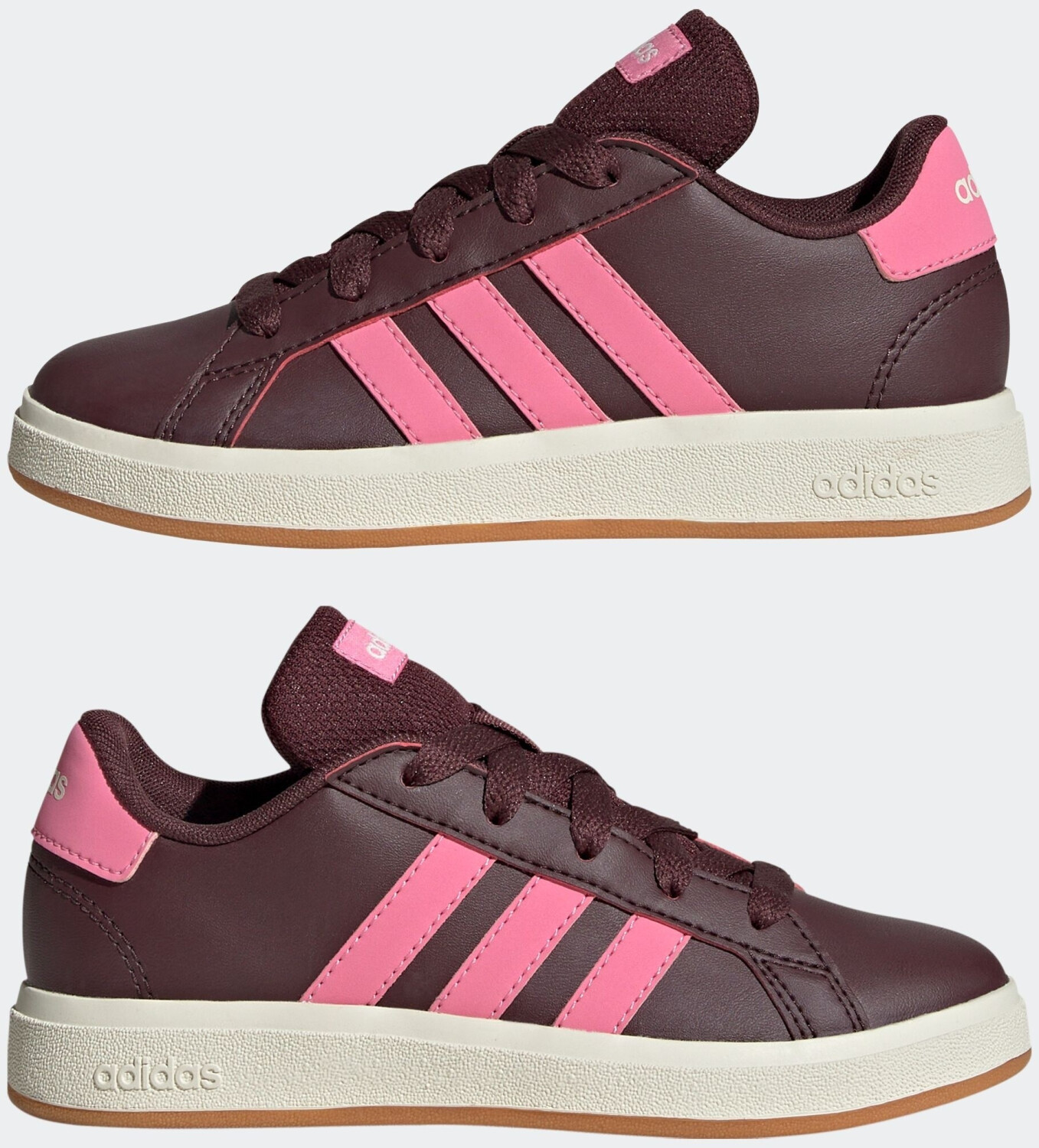 Adidas Grand Court Lifestyle Tennis Lace-Up Sneaker aurora ruby bliss pink off white