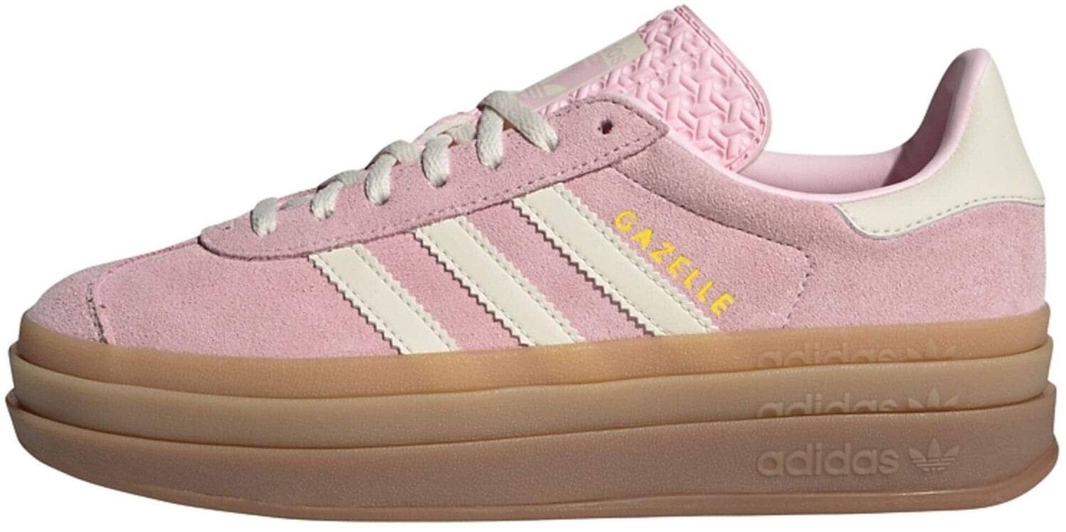 Adidas Gazelle Bold Shoe women clear pink cream white gold metallic