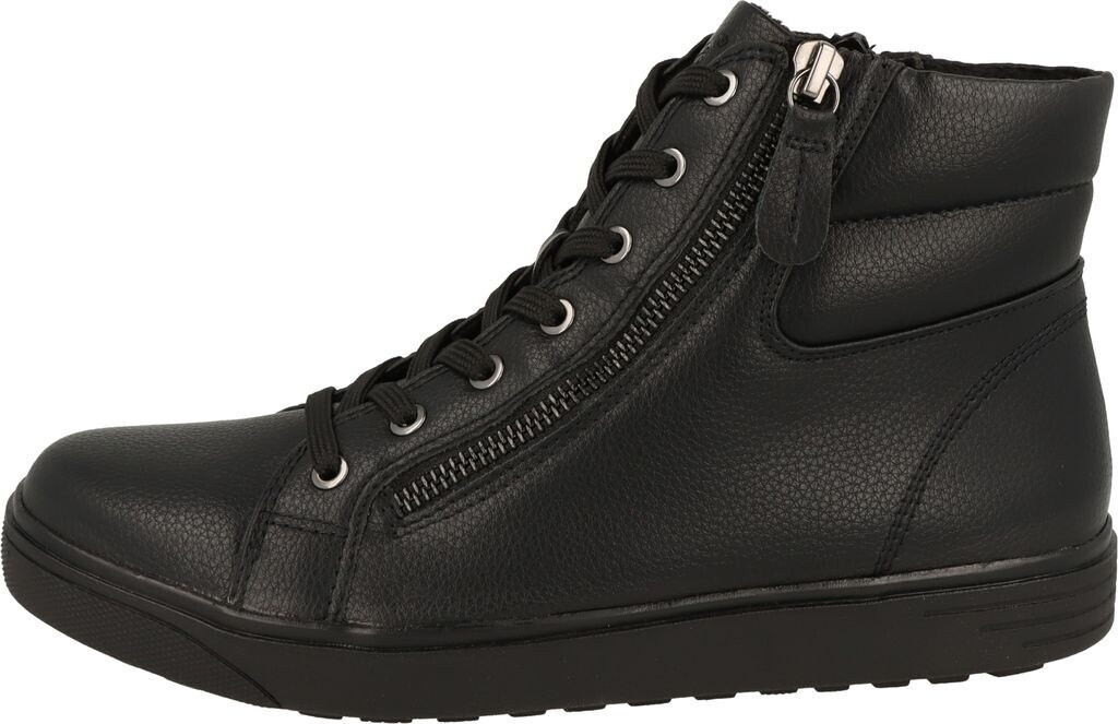 Jana Shoes High Top Sneaker with Zipper Vegan black