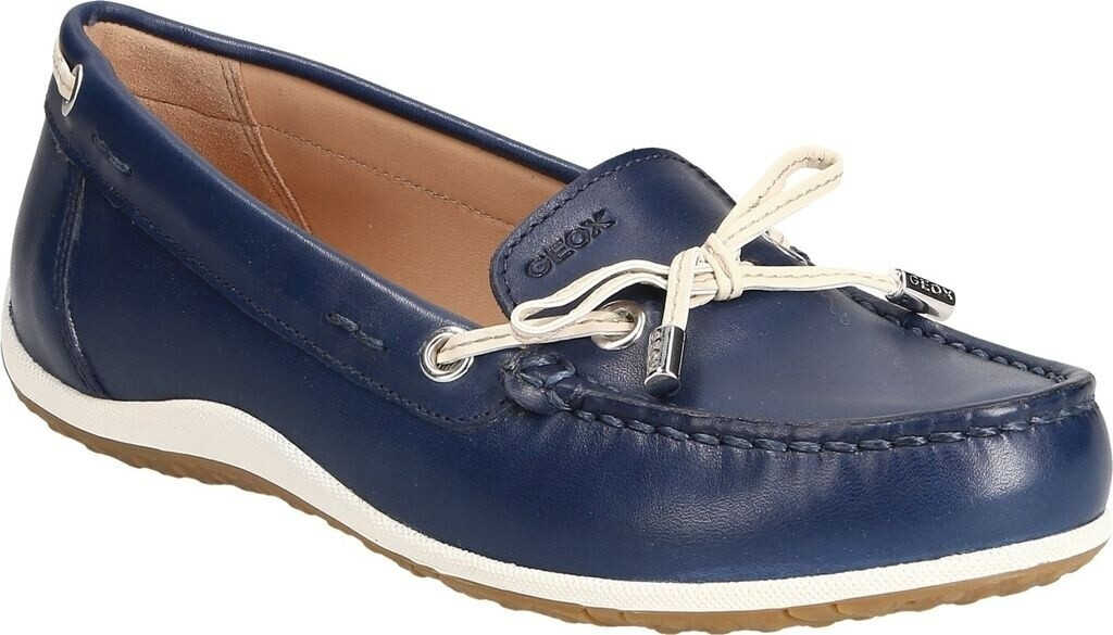 Geox Slipper Moccasin VEGA MOC smooth leather blue