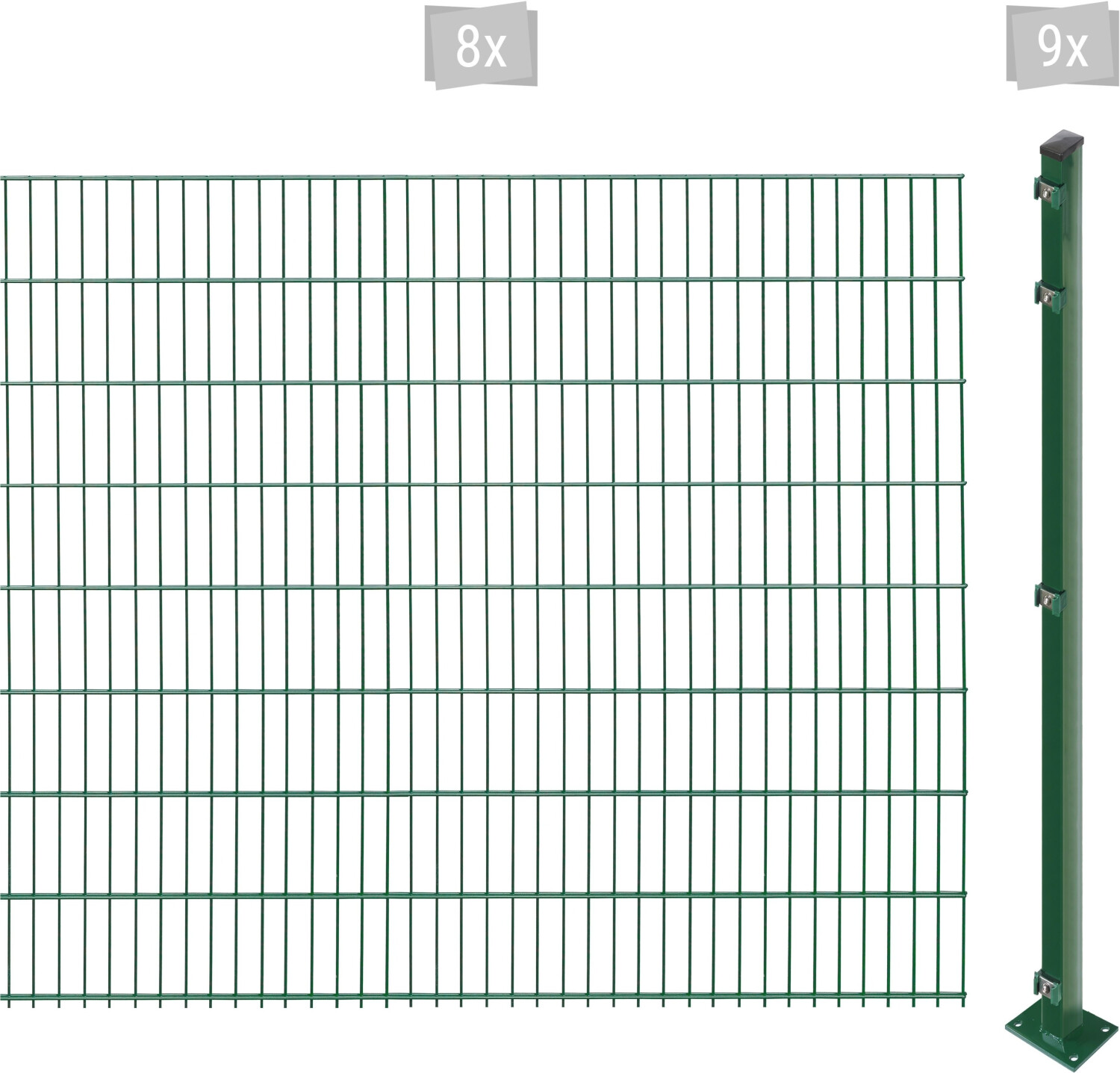 Arvotec EASY 163 16 m x 163 cm Set (8 Zaunelemente + 9 Pfosten) dunkelgrün (31206203)