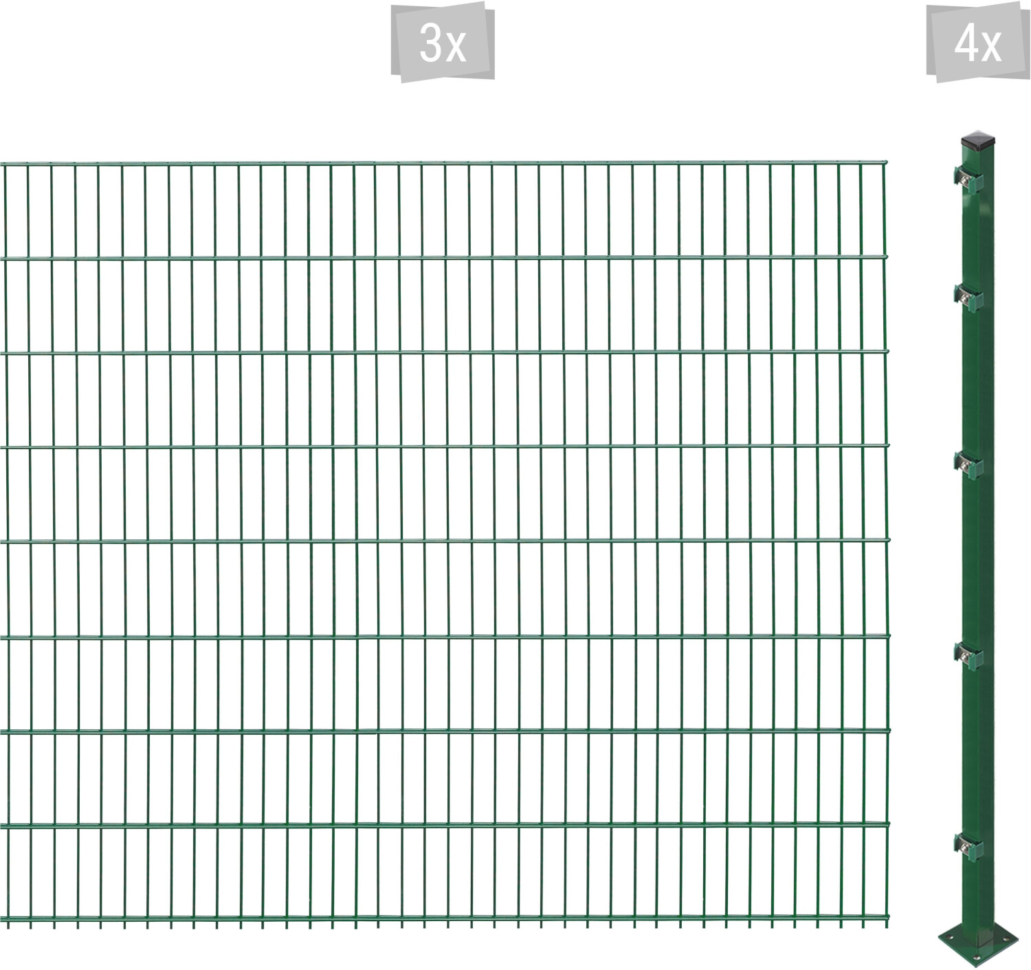 Arvotec ESSENTIAL 163 6 m x 163 cm Set (3 Zaunelemente + 4 Pfosten) dunkelgrün (17020252)