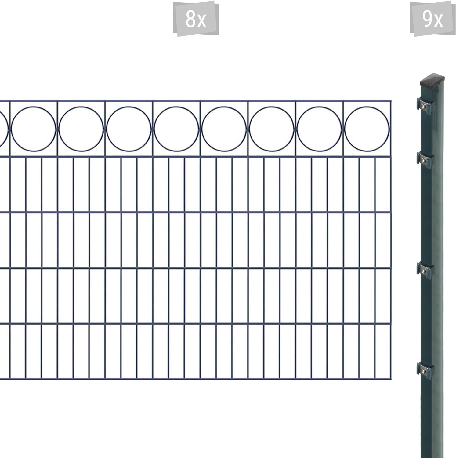 Arvotec EXCLUSIVE 100 Ring mit Zierleiste 16 m x 100 cm Set (8 Zaunelemente + 9 Pfosten) anthrazit (24583404)