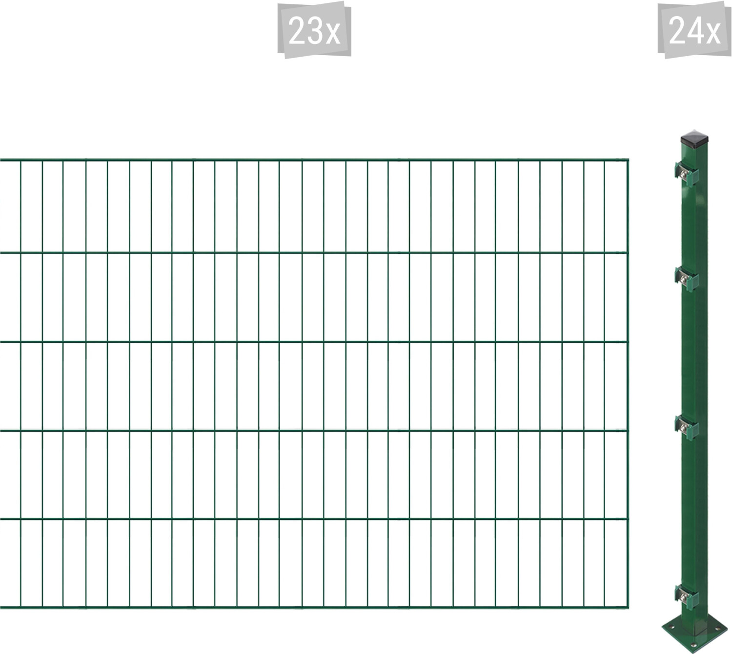 Arvotec ESSENTIAL 100 46 m x 100 cm Set (23 Zaunelemente + 24 Pfosten) dunkelgrün (23048069)