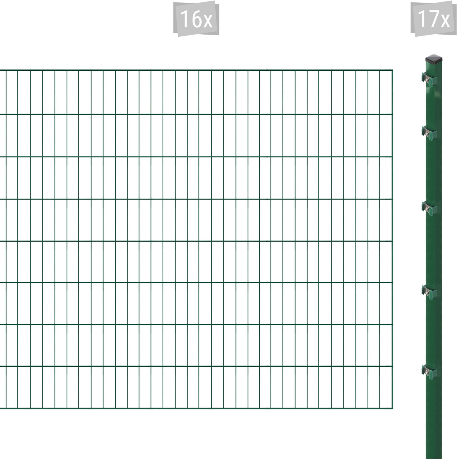 Arvotec ESSENTIAL 160 32 m x 160 cm Set (16 Zaunelemente + 17 Pfosten) dunkelgrün (21929543)