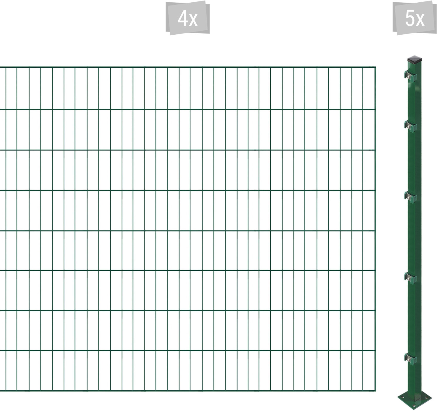 Arvotec ESSENTIAL 160 8 m x 160 cm Set (4 Zaunelemente + 5 Pfosten) dunkelgrün (15927201)