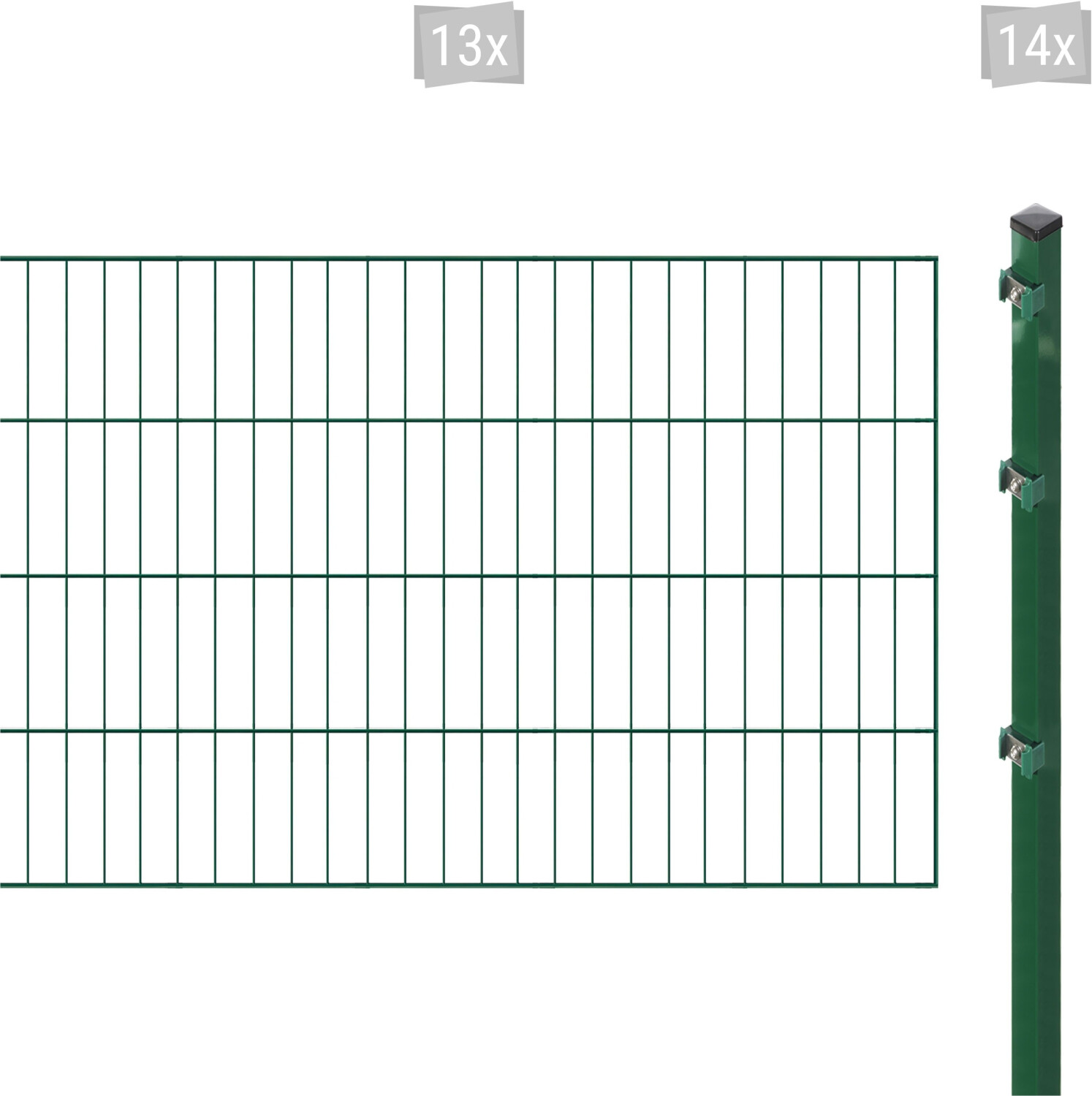 Arvotec ESSENTIAL 80 26 m x 80 cm Set (13 Zaunelemente + 14 Pfosten) dunkelgrün (47491166)