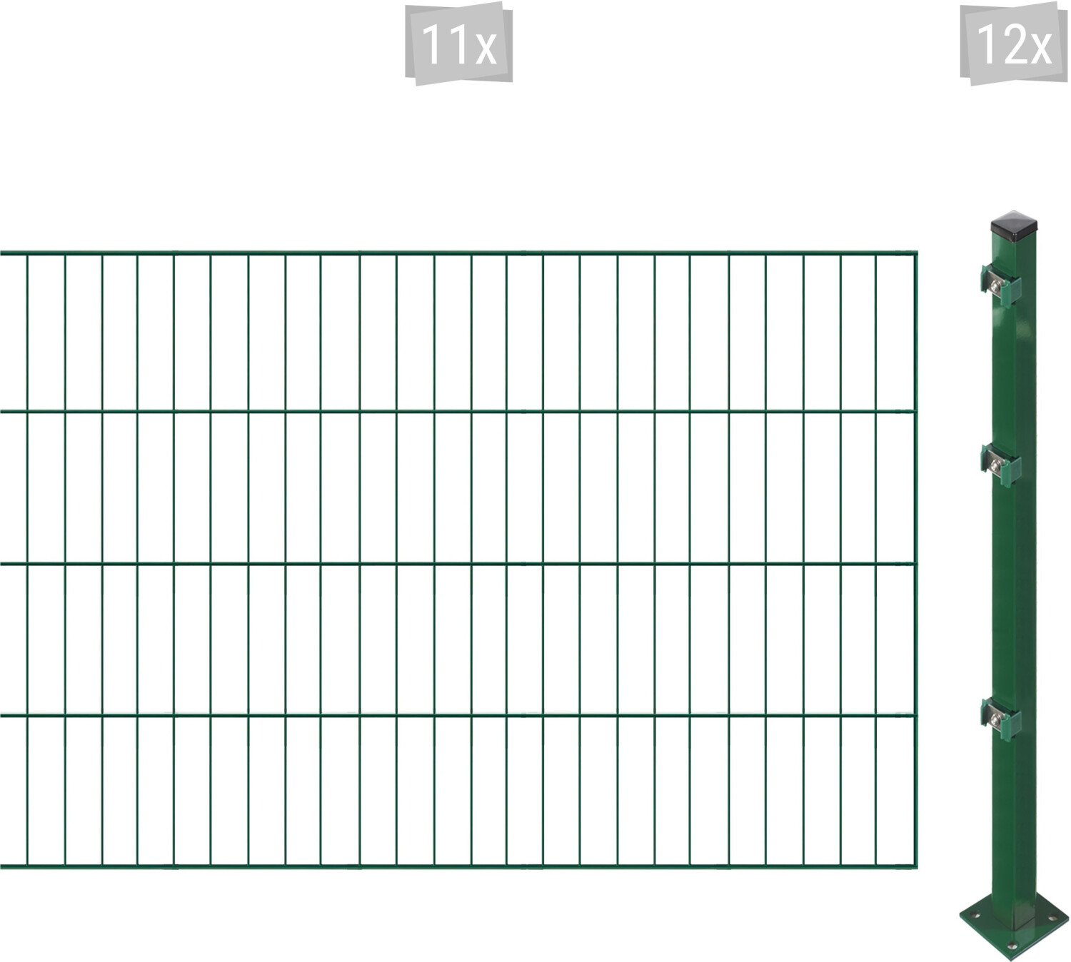 Arvotec ESSENTIAL 80 22 m x 80 cm Set (11 Zaunelemente + 12 Pfosten) dunkelgrün (59454764)