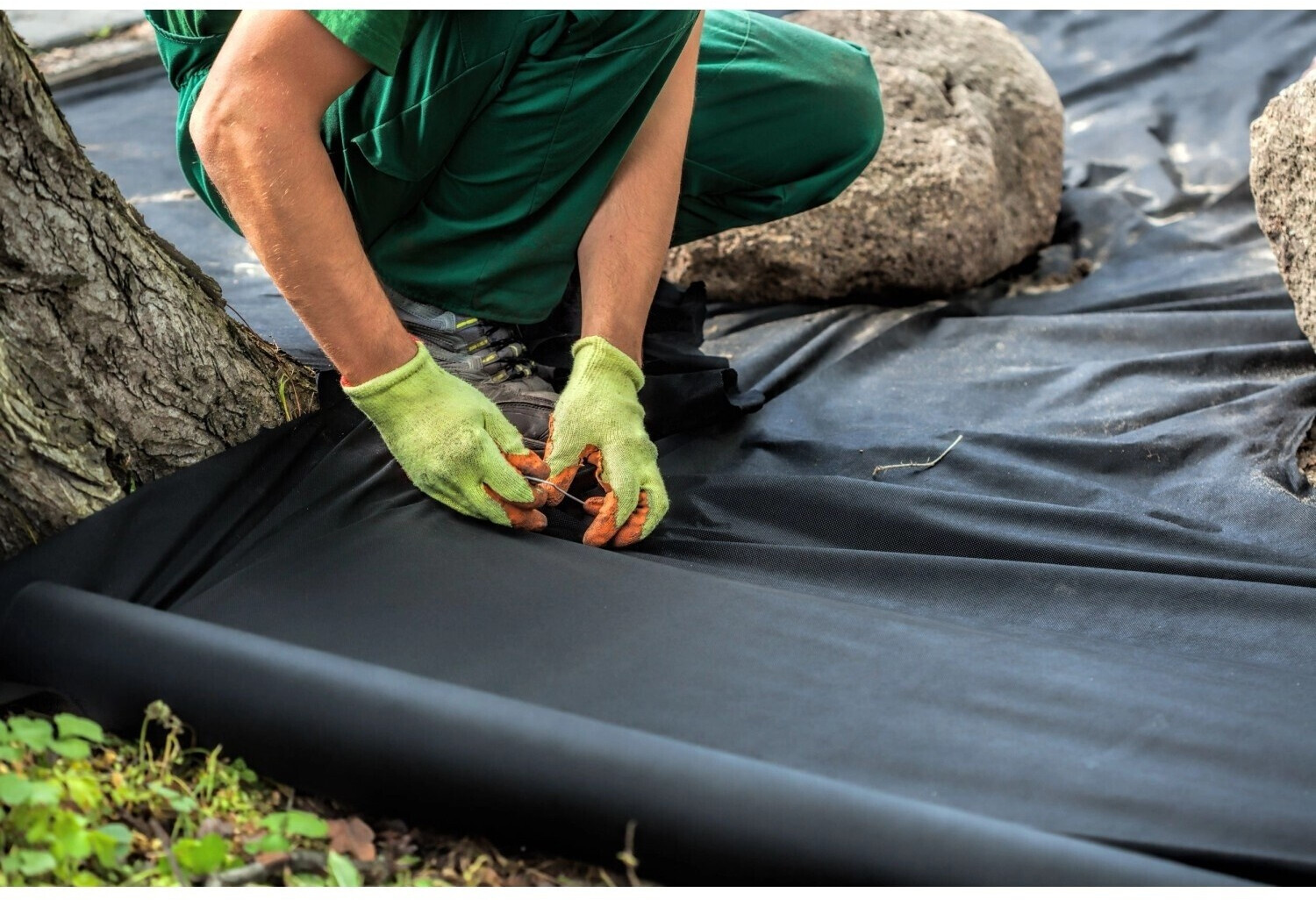 Aquagart Aquagart Weeds fleece UV stable with 2 surfaces PES/PP 250 x 1m - side view