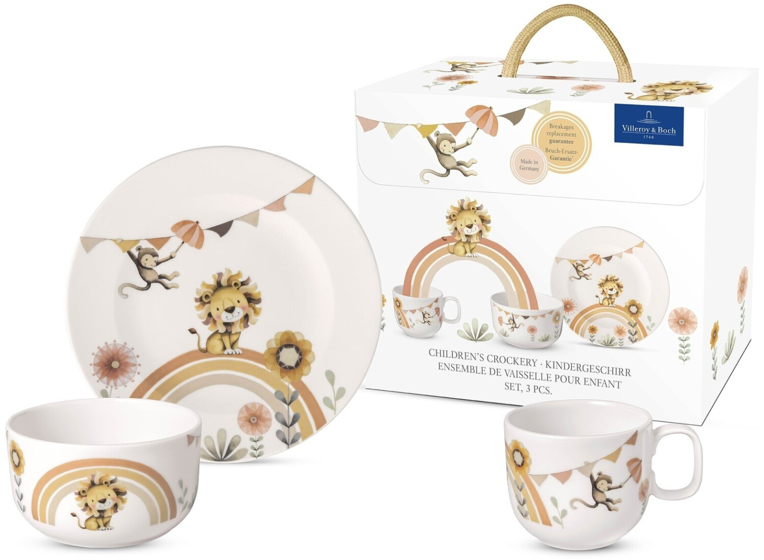 Villeroy & Boch Boho Kids children's tableware set 3-piece lion beige