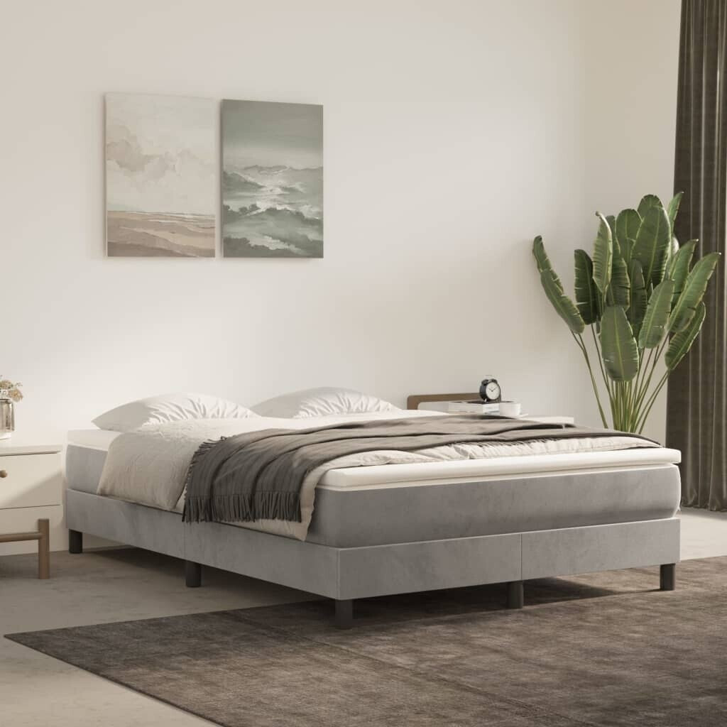 vidaXL Matelas de lit à ressorts ensachés Gris clair 140 x 190 x 20 cm (347788)