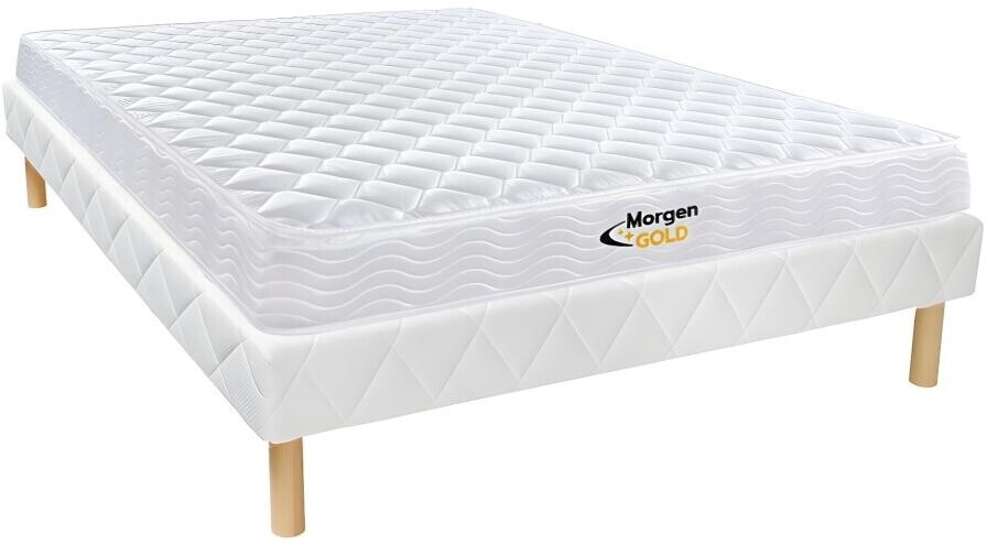 Vente-unique Ensemble Wolkenlos 140 x 190 cm Sommier + Matelas essorts et mémoire de forme