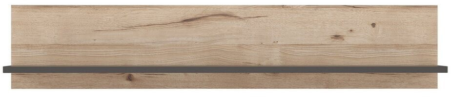 Freiraum Wandregal COMO Uni Wolfram Grau/ Planked Eiche Dekor - 149,8x28,5x21,5cm