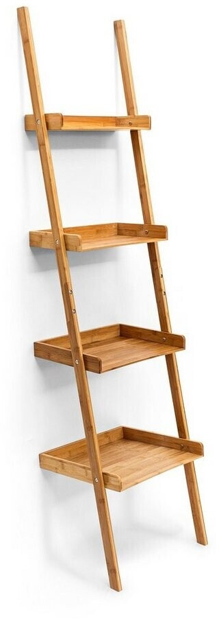 Relaxdays Ladder shelf 4-tier 176x44x37 cm nature