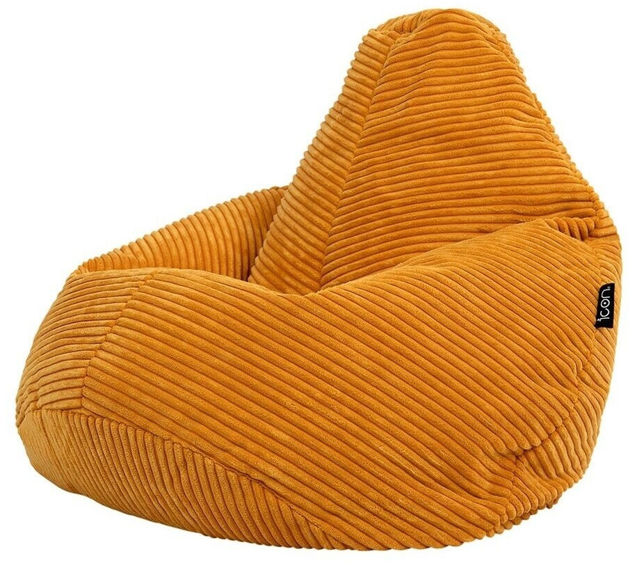 Icon Bean bag chair cord fluffy for children Dalton 69x59x65cm ocher