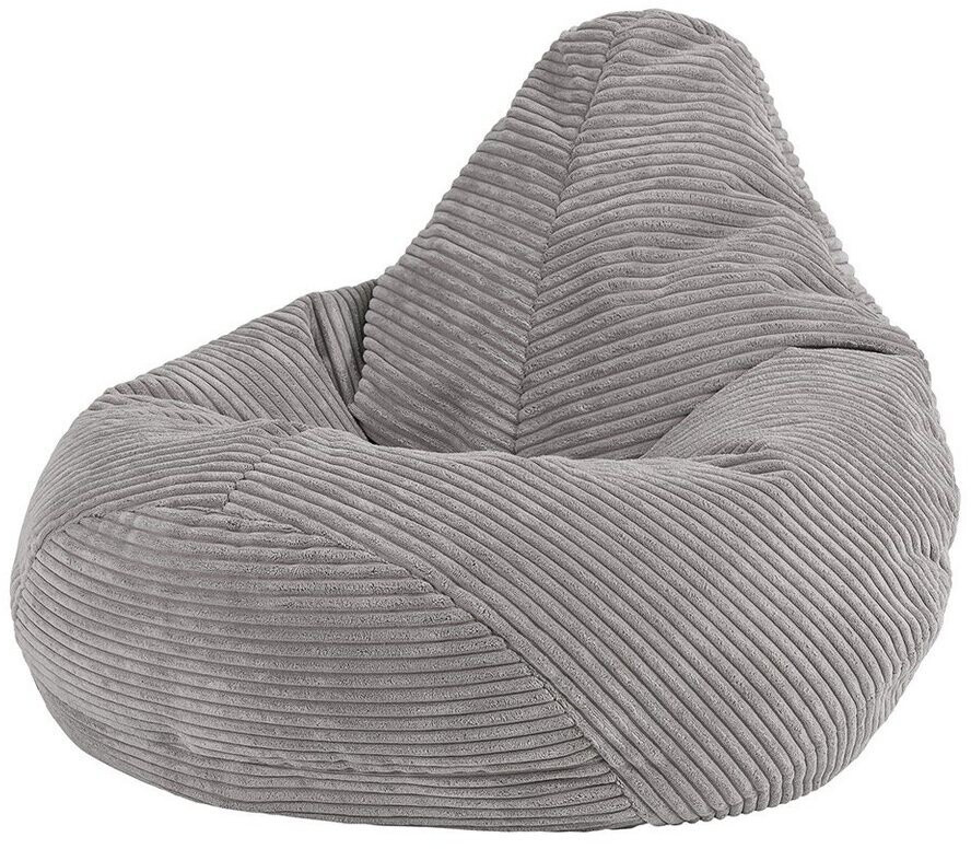 Icon Bean bag chair cord fluffy for children Dalton 69x59x65cm light gray