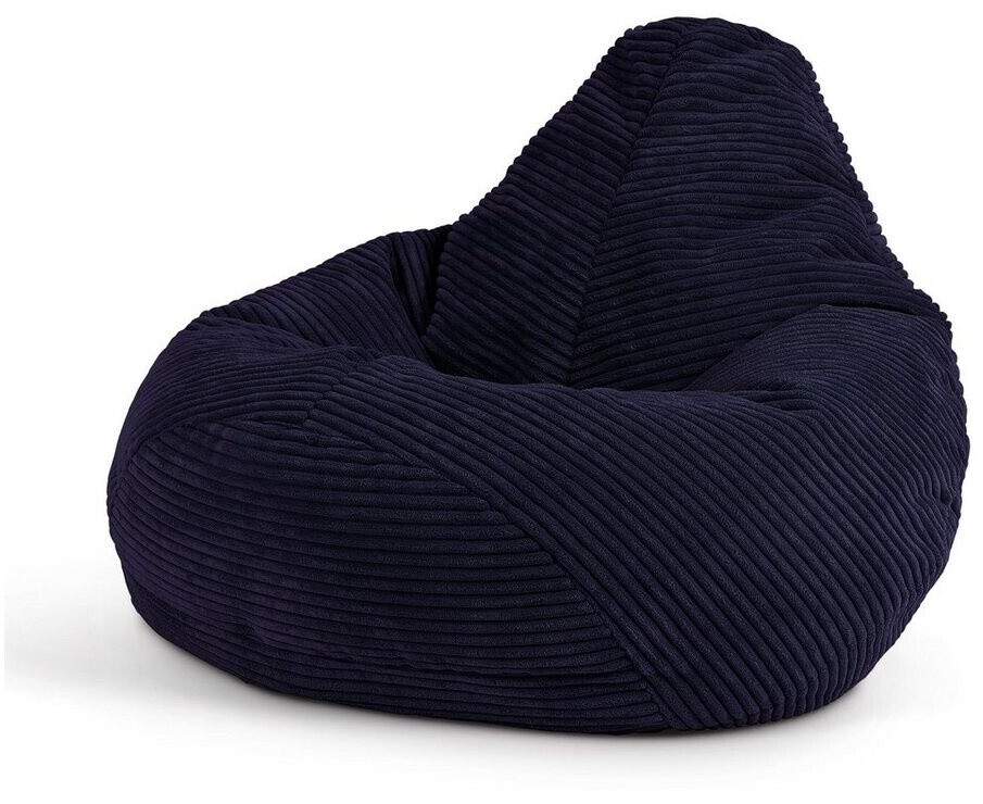 Icon Bean bag chair cord fluffy Dalton 69x59x65cm navy blue