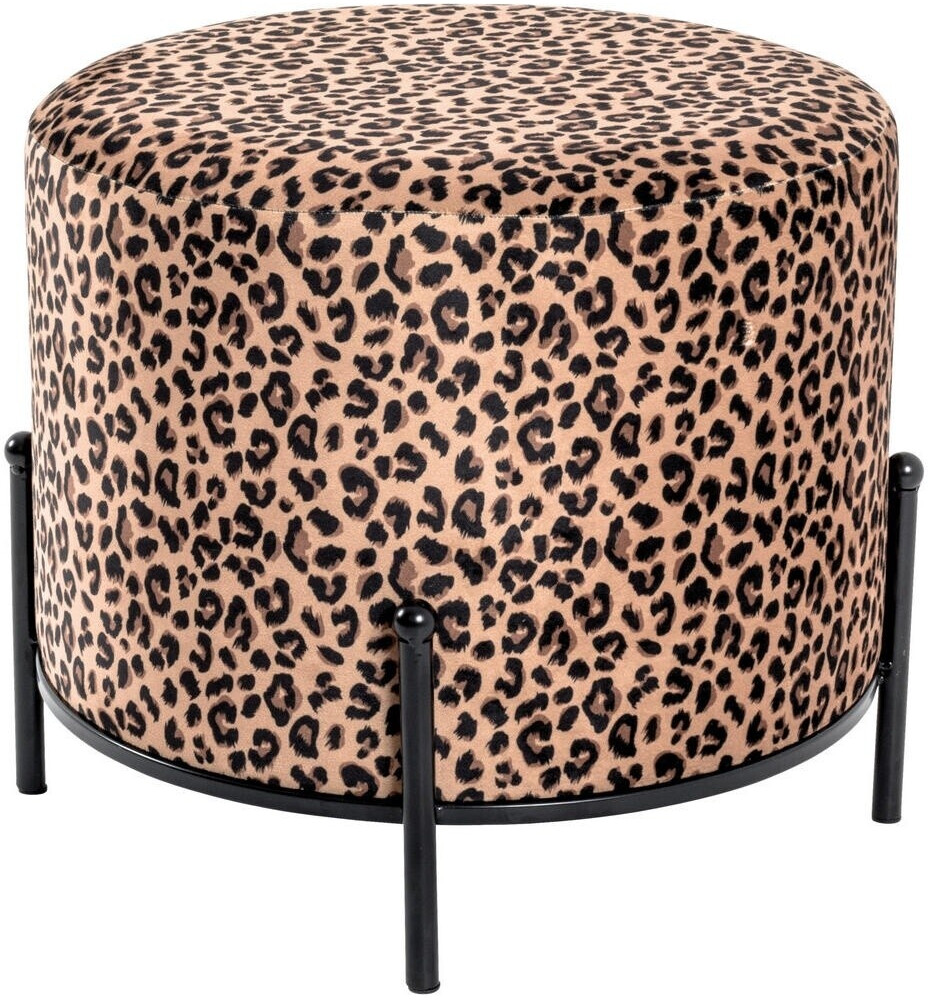 HAKU Stool Leo velvet black / brown Ø 48x40cm (22952)