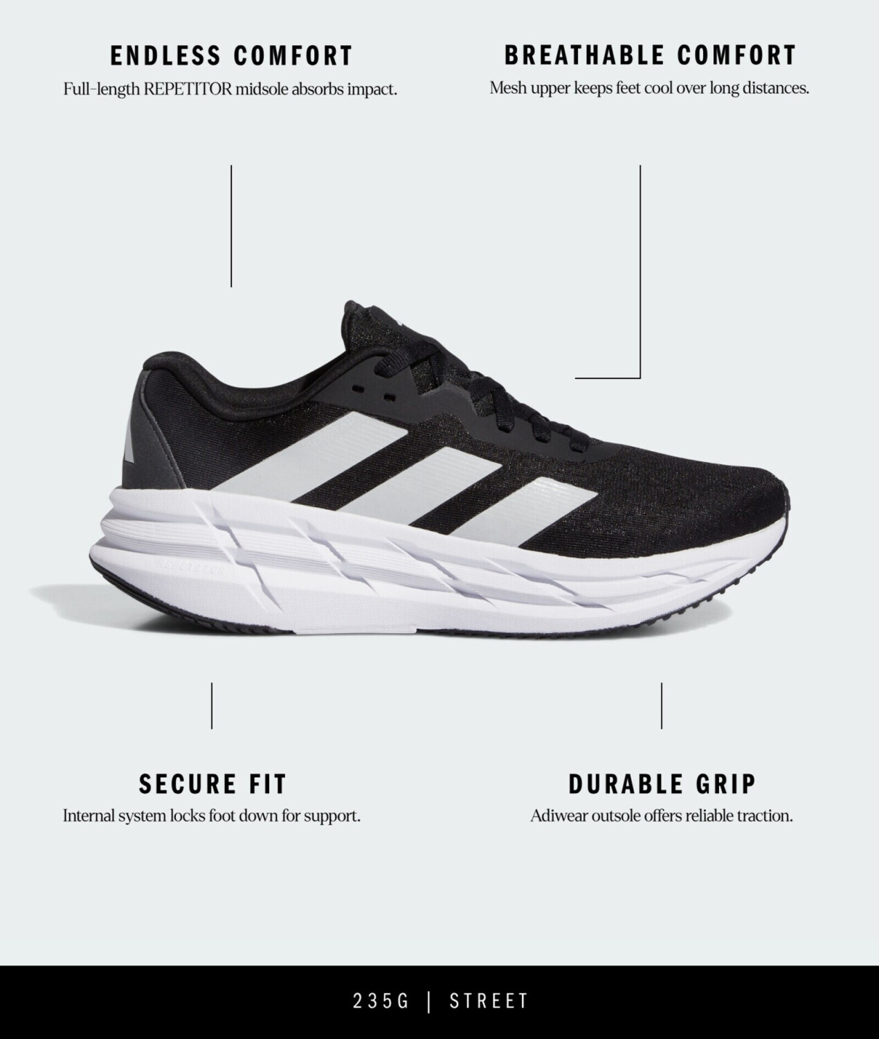 Adidas Adistar 3 Women (ID6166) core black/cloud white/grey six