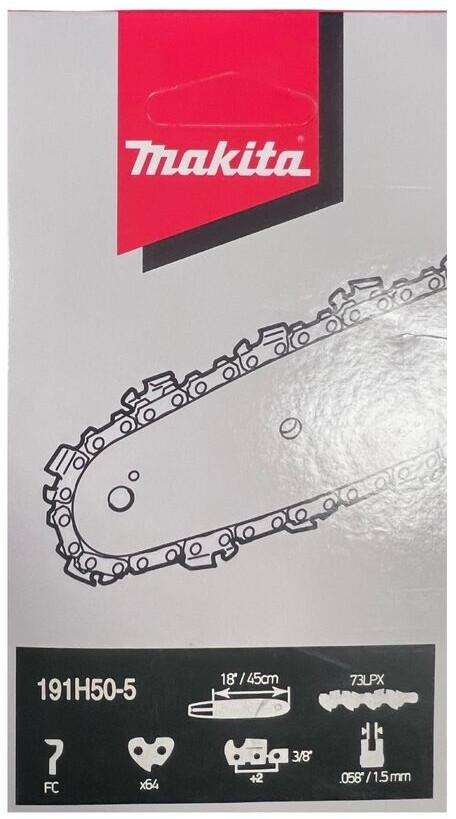 Makita 191H50-5 Sägekette 43 cm 1,5 mm 0,058 Zoll 3/8 Zoll 64 Stück = alt958099064