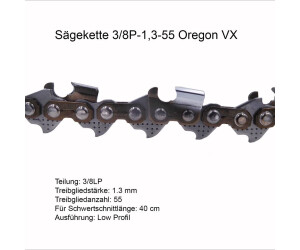 Oregon VX Sägekette 3/8P 1.3 mm 55 TG Ersatzkette