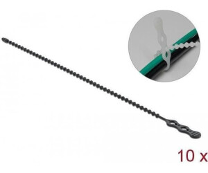 DeLock Beaded Kabelbinder 21cm Schwarz (Packung mit 10) (18966)