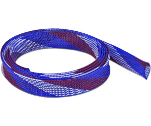 DeLock 20751 Geflechtschlauch dehnbar 2 m x 25 mm blau-rot-weiß