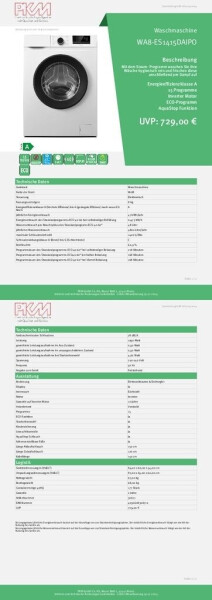 PKM WA8-ES1415DAIPO, Bild 3