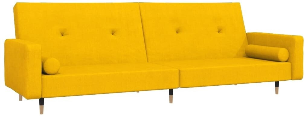 vidaXL Sofa Bed 2 Seater With 2 Pillows Velvet Yellow Yellow (375753)