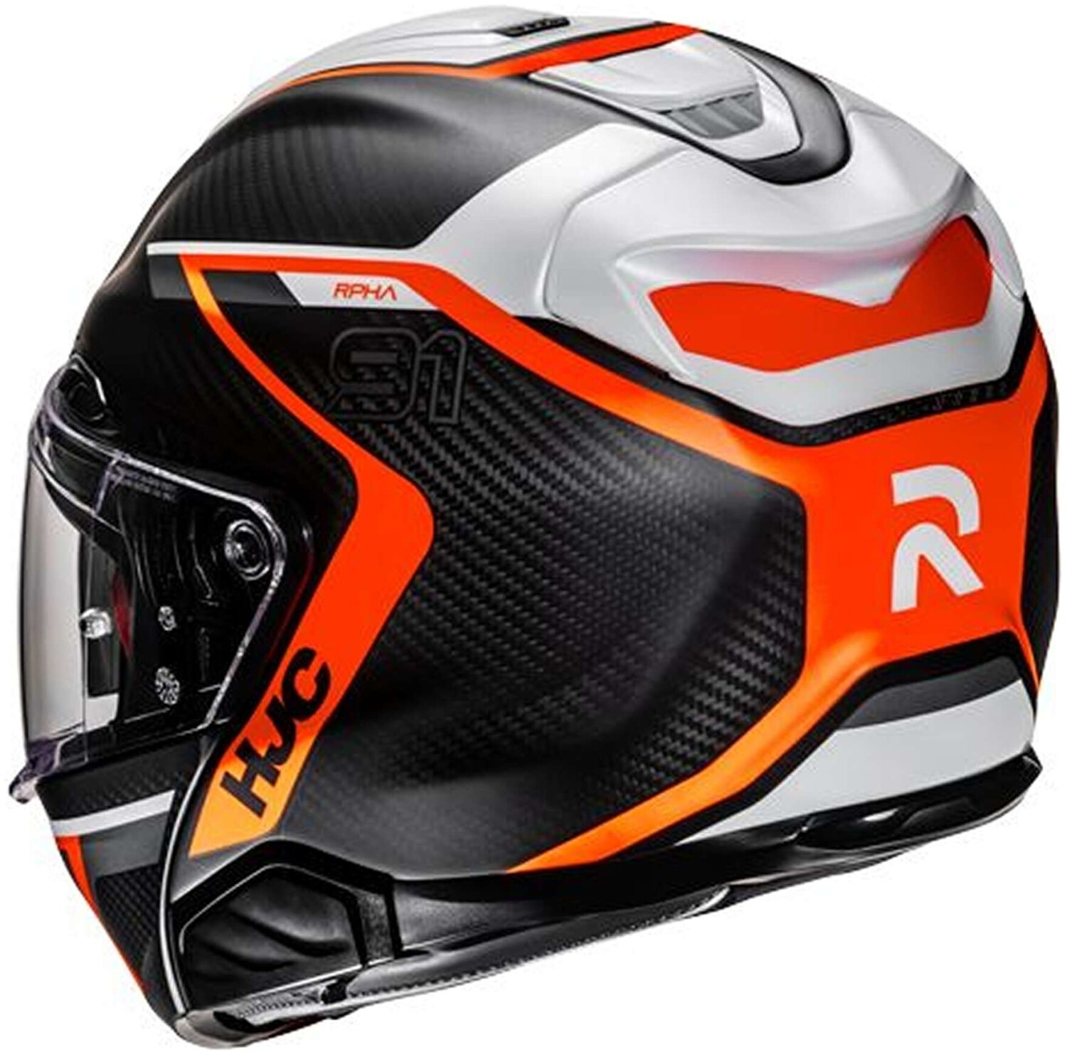 HJC RPHA 91 Carbon Lagos MC6HSF noir/blanc/orange