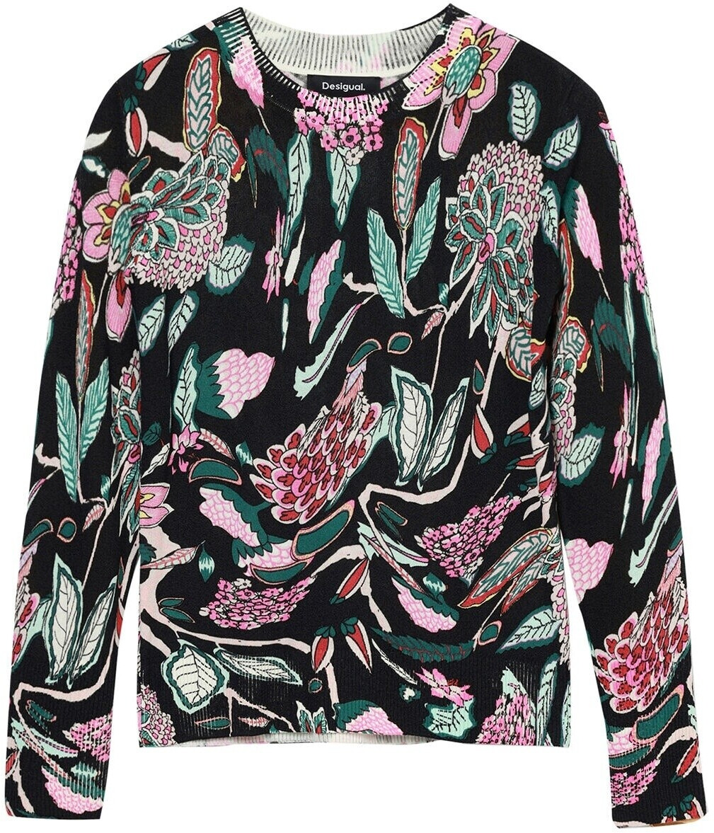 Desigual Sweater with floral details black 24WWJF41
