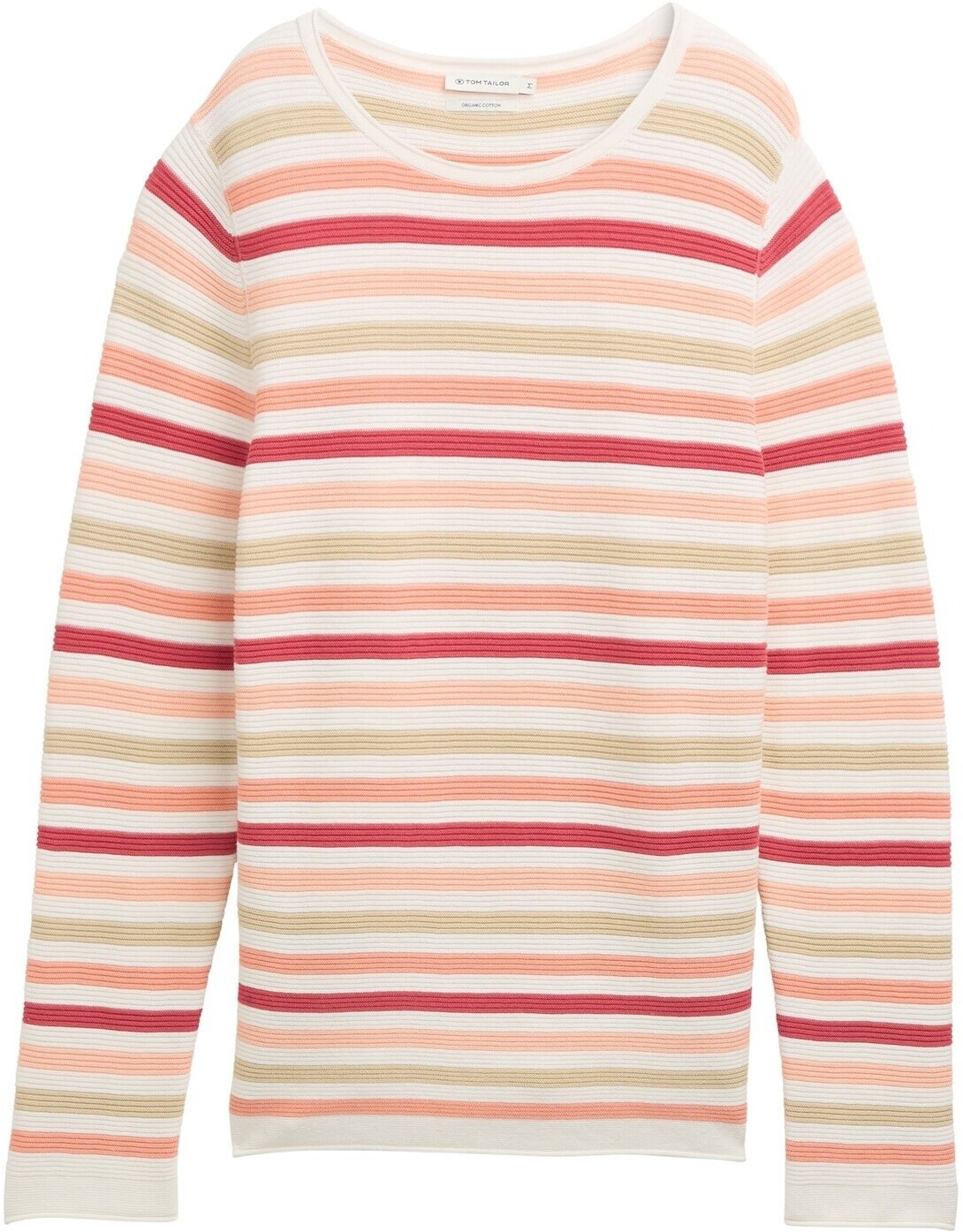 Tom Tailor Knit Sweater with organic cotton peachy knit stripe design