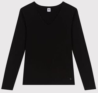 Petit Bateau Women's T-Shirt L'Iconique solid rib knit