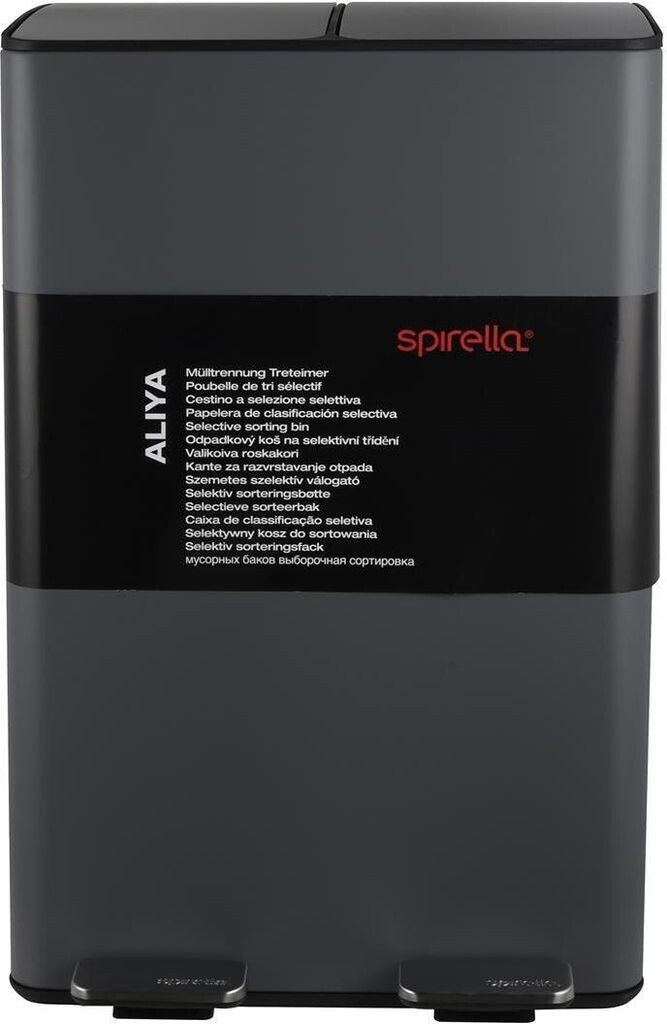 Spirella Waste separation system with lid 60 L (2x30 liters) stainless steel gray (10.29500)