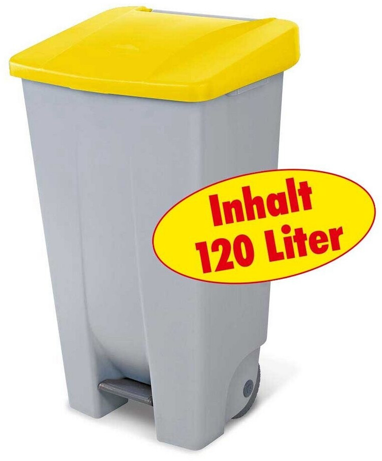 Mülleimer Tret-Abfallbehälter Mit Rollen, Inhalt 80 Liter