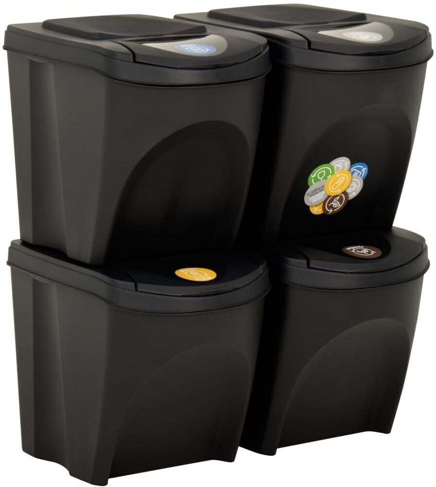 vidaXL 4 pieces of waste container Anthracite 100 (316185)