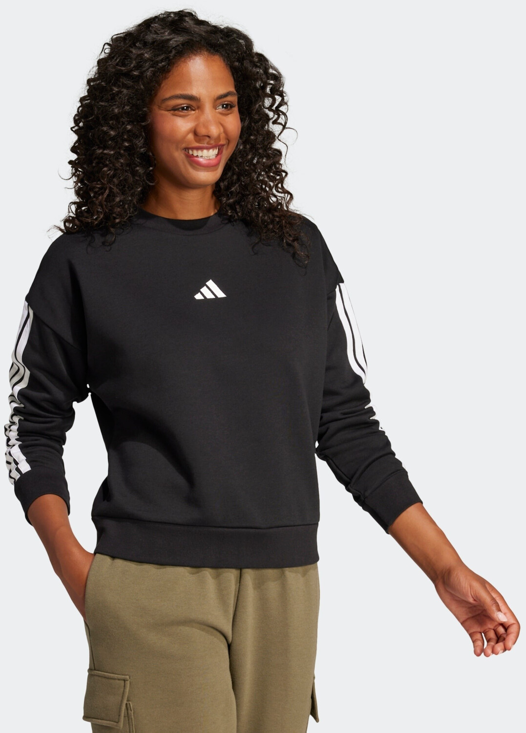 Adidas Essentials Fleece 3S Women Sweatshirt black white