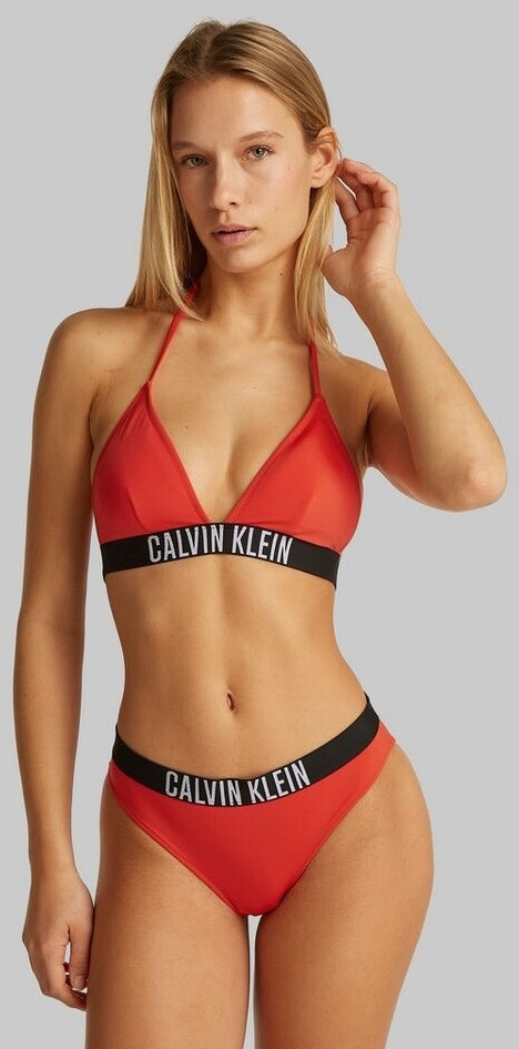 Calvin Klein Triangle Bikini Top Logo Waistband XM8 red