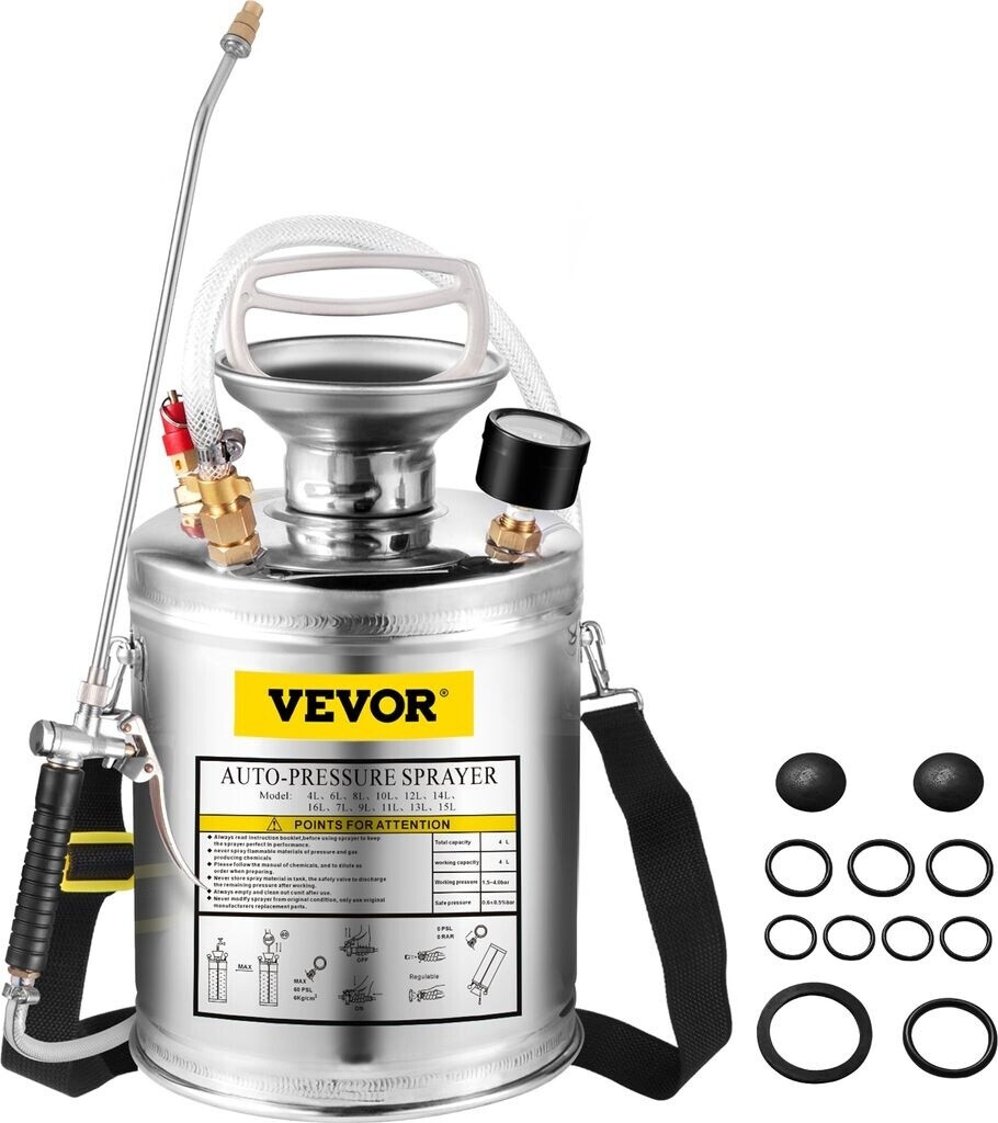 VEVOR Stainless steel pressure sprayer 4 L